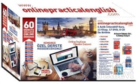 Resim 60 Derste Online İngilizce Öğrenim Seti (12 Kitap-17 Dvd-8 Cd)