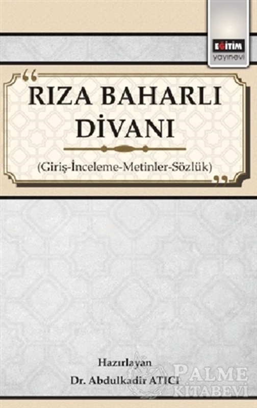 resm Rıza Baharlı Divanı