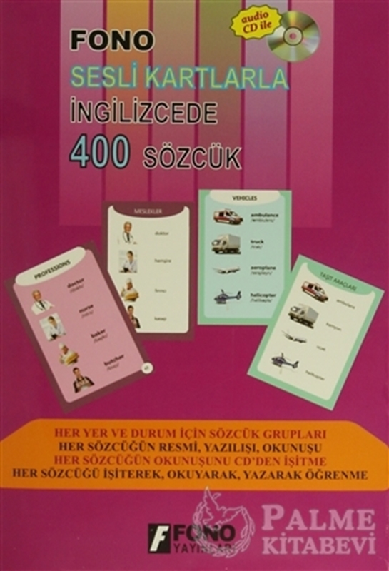 resm Fono Sesli Kartlarla İngilizcede 400 Sözcük (CD'li)