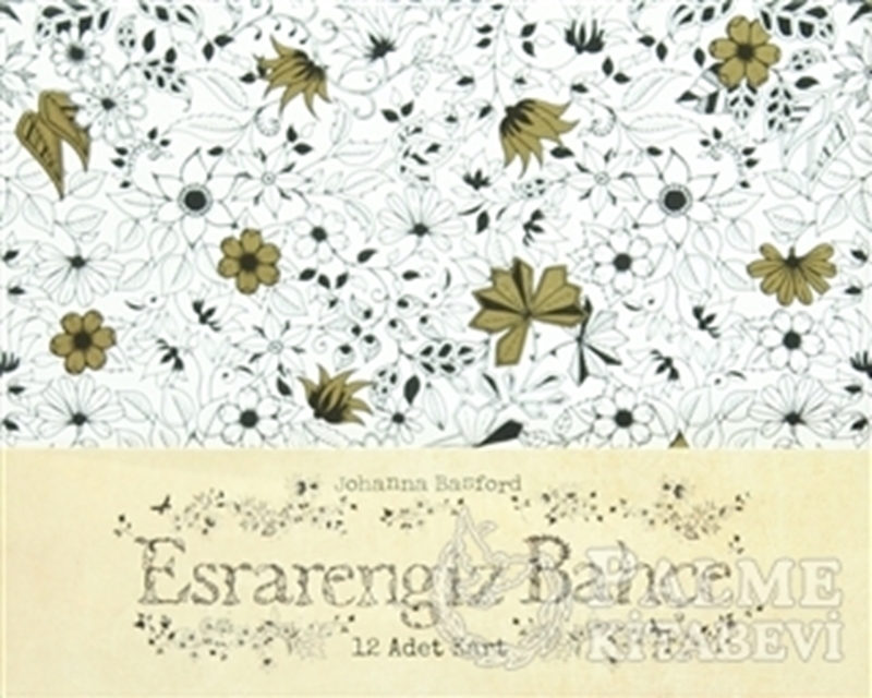 resm Esrarengiz Bahçe 12 Adet Tebrik Kartı ve Zarfı (Kutulu)