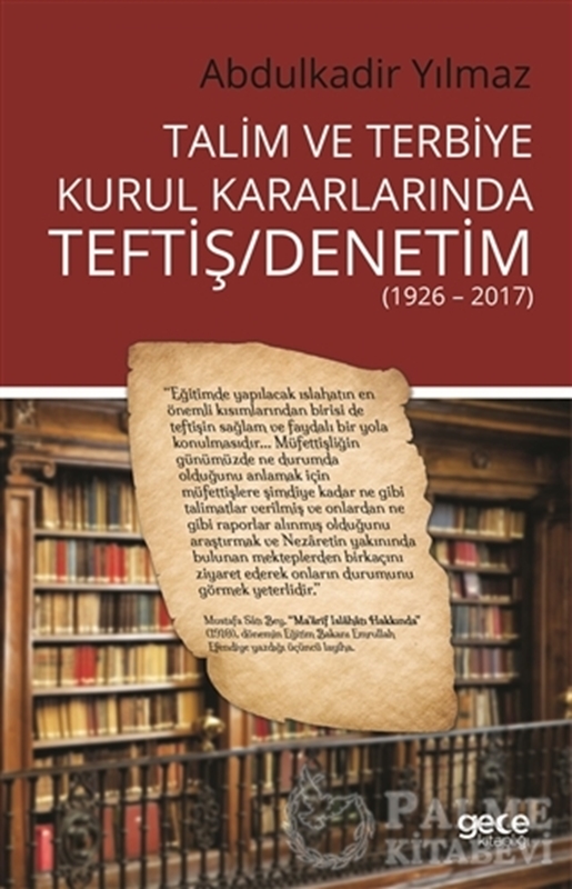 resm Talim ve Terbiye Kurul Kararlarında Teftiş - Denetim