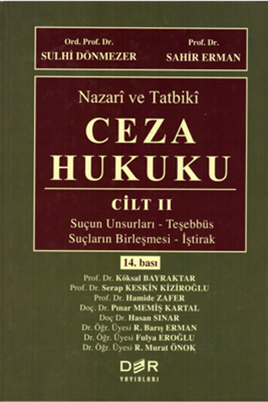 resm Nazari ve Tatbiki Ceza Hukuku Cilt II