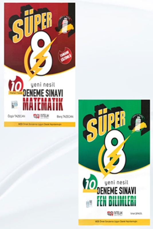 resm Süper 8. Sınıf Matematik + Fen Bilimleri Yeni Nesil Deneme Seti