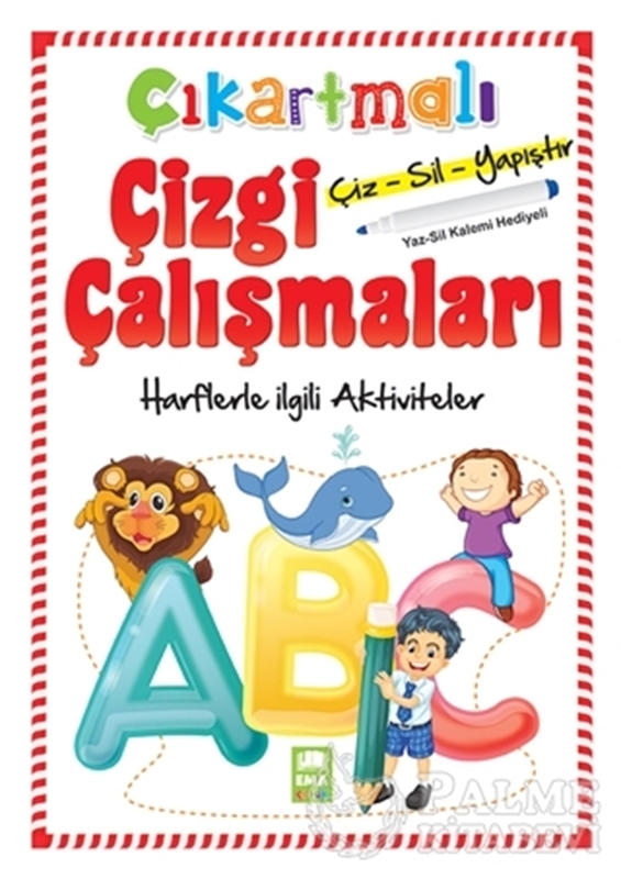 resm Harflerle İlgili Aktiviteler - Çıkartmalı Çizgi Çalışmaları