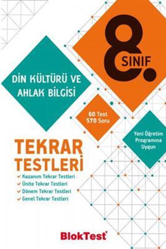 resm 8. Sınıf Din Kültürü ve Ahlak Bilgisi Tekrar Testleri Blok Test