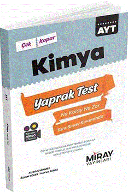 resm Miray Yayınları Üniversiteye Hazırlık AYT Kimya Yaprak Testler