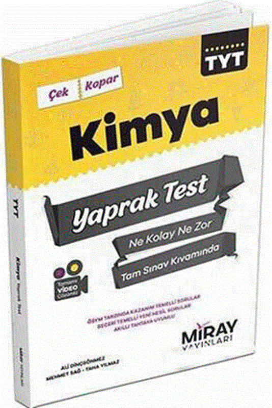 resm Miray Yayınları Üniversiteye Hazırlık TYT Kimya Yaprak Testler