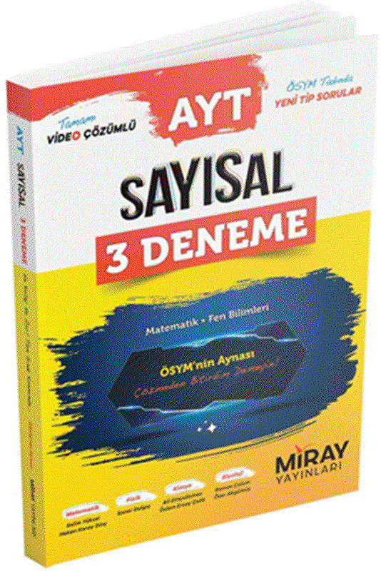 resm Miray Yayınları AYT Sayısal 3 Deneme Matematik-Fen Bilimleri