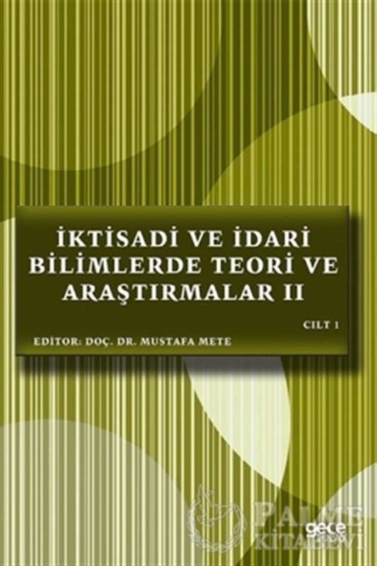 resm İktisadi ve İdari Bilimlerde Teori ve Araştırmalar 2 Cilt 1