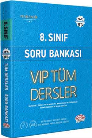 Resim LGS 8. Sınıf Vip Tüm Dersler Soru Bankası Mavi Kitap