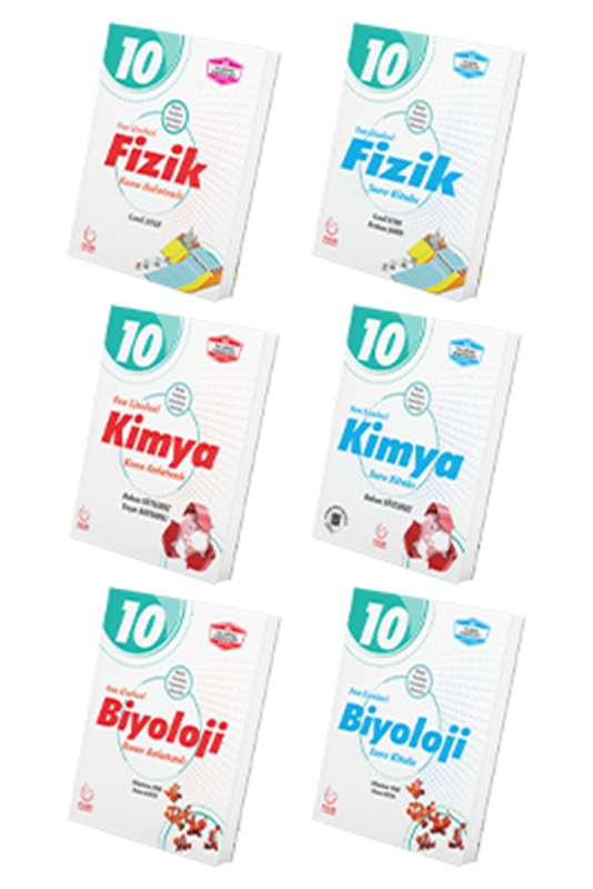 resm 10. Sınıf Fen Liseleri Fizik - Kimya - Biyoloji Konu Anlatımlı + Soru Bankası Seti