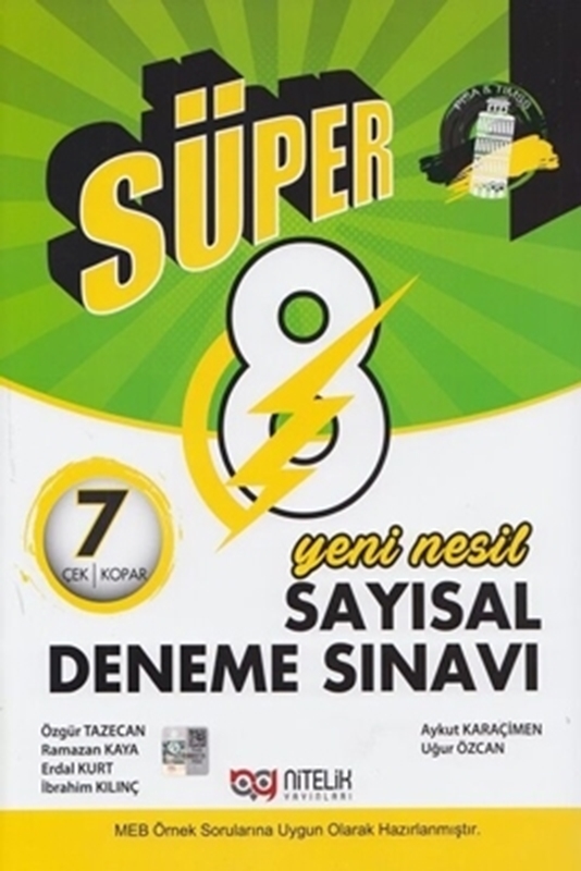 resm Nitelik Yayınları Süper 8. Sınıf LGS Sayısal Yeni Nesil 7 Deneme Sınavı