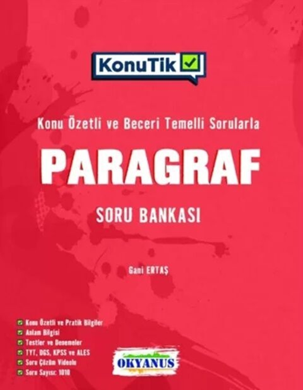 resm Okyanus Yayıncılık Tüm Adaylar İçin Paragraf KonuTik Konu Özetli Soru Bankası
