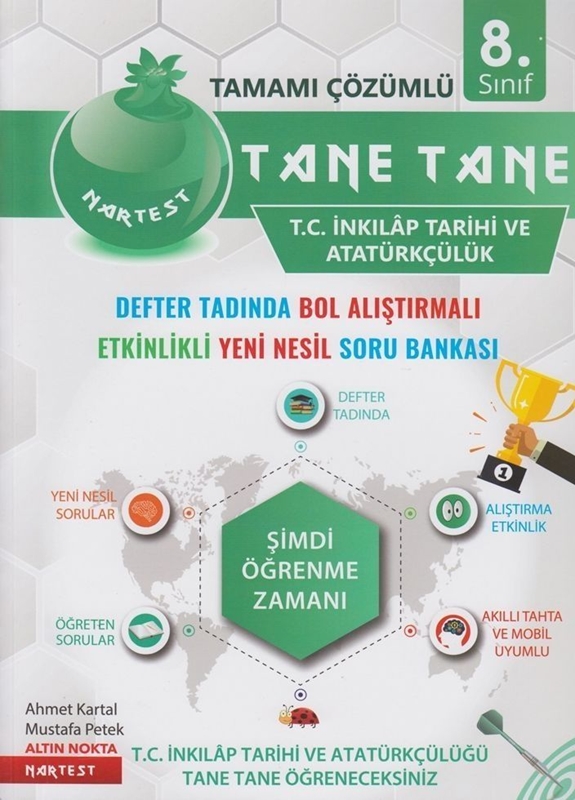 resm Nartest Yayınları 8. Sınıf T. C. İnkılap Tarihi ve Atatürkçülük Tane Tane Soru Bankası