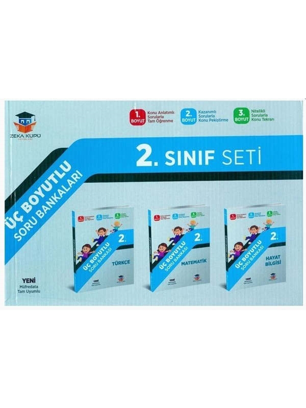 resm Zeka Küpü Yayınları 2. Sınıf Üç Boyutlu Soru Bankası Seti