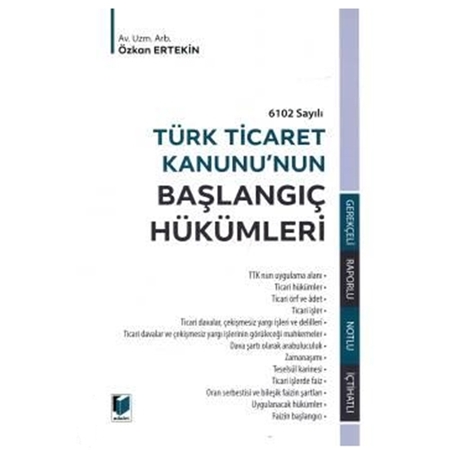Resim Türk Ticaret Kanunu'nun Başlangıç Hükümleri