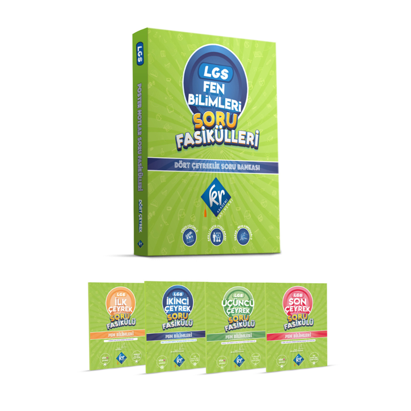 resm KR Akademi Yayınları 8. Sınıf Lgs Fen Bilimleri Soru Fasikülleri Dört Çeyreklik Soru Bankası