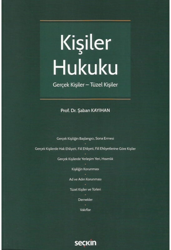 resm Kişiler HukukuGerçek Kişiler - Tüzel Kişiler