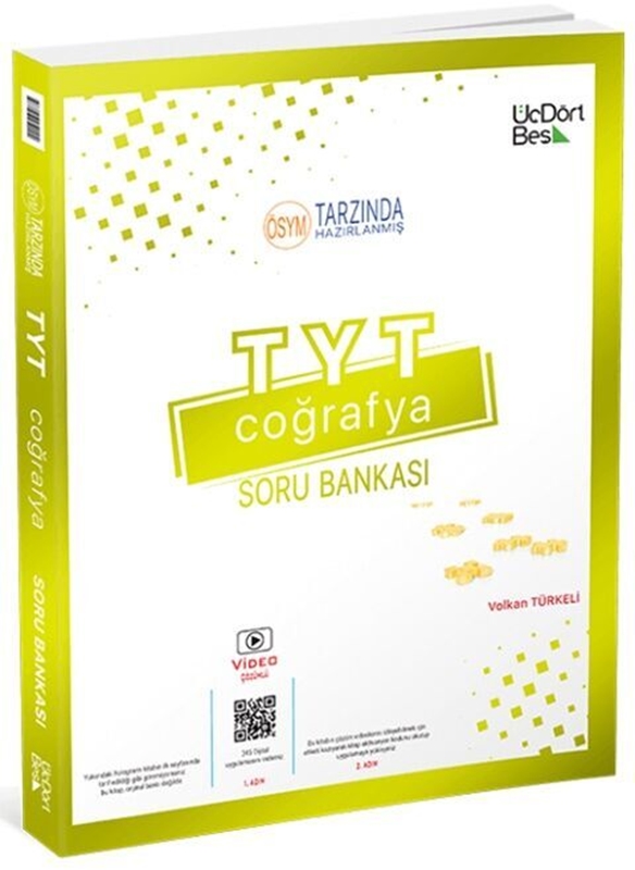 resm ÜçDörtBeş Yayınları 2023 TYT Coğrafya Soru Bankası