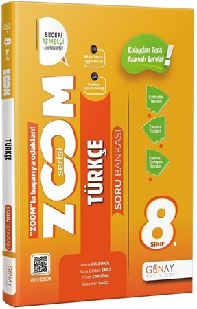 Resim Günay Yayınları 8. Sınıf LGS Türkçe Yeni Zoom Soru Bankası