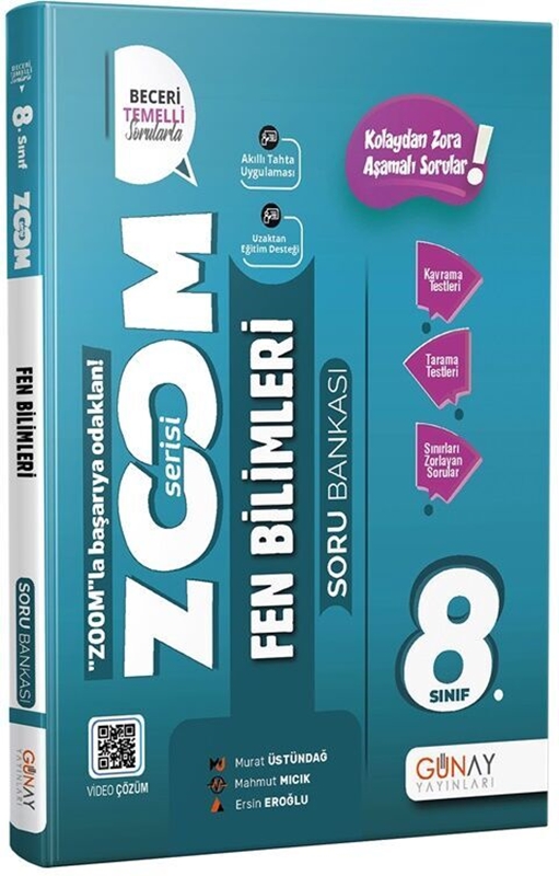 resm Günay Yayınları 8. Sınıf LGS Fen Bilimleri Yeni Zoom Soru Bankası
