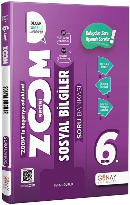 resm Günay Yayınları 6. Sınıf Sosyal Bilgiler Yeni Zoom Soru Bankası