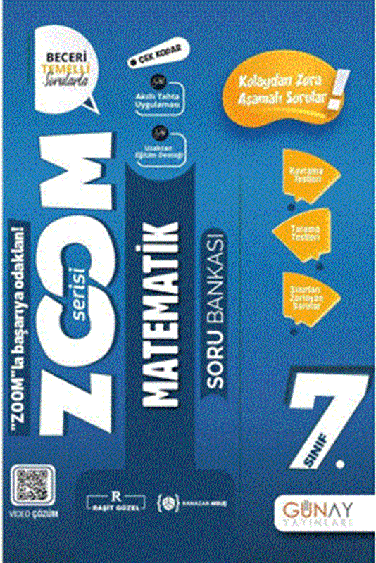 resm Günay Yayınları 7. Sınıf Matematik Zoom Serisi Soru Bankası