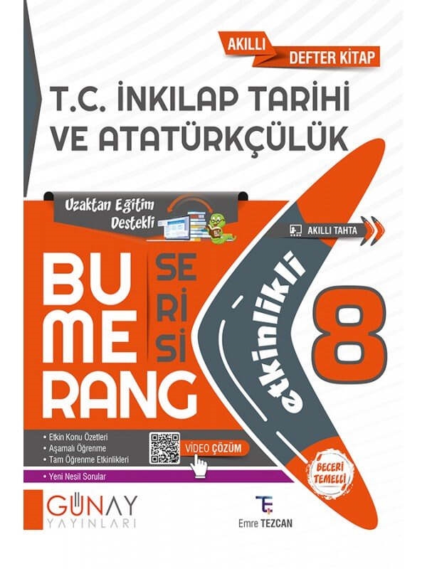 resm Günay Yayınları 8. Sınıf Bumerang Etkinlikli T.C. İnkılap Tarihi ve Atatürkçülük
