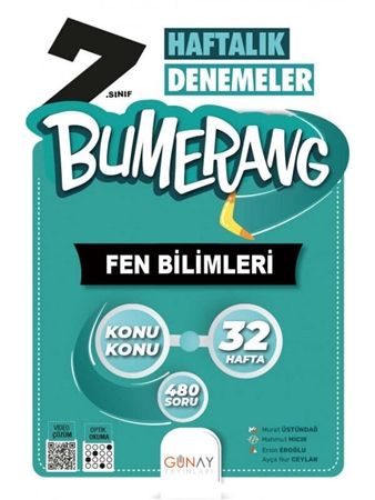 Resim Günay Yayınları 7.Sınıf Bumerang 32 Haftalık Fen Bilimleri Denemeleri