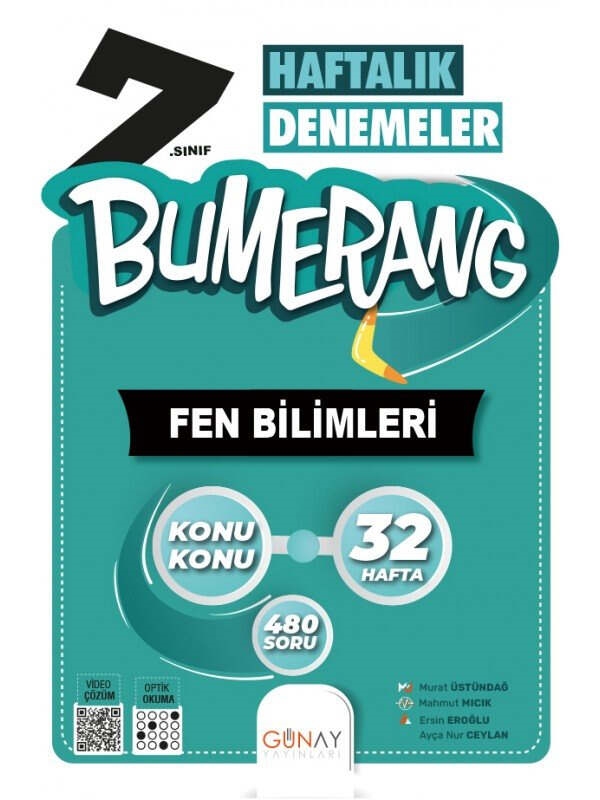 resm Günay Yayınları 7.Sınıf Bumerang 32 Haftalık Fen Bilimleri Denemeleri