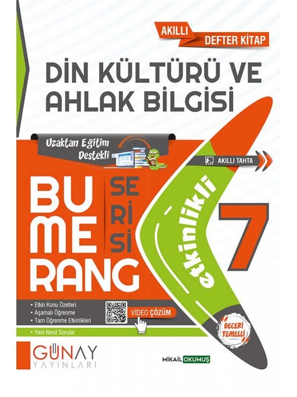 resm Günay Yayınları 7.Sınıf Bumerang Etkinlikli Din Kültürü ve Ahlak Bilgisi
