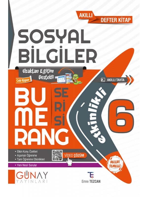 resm Günay Yayınları 6. Sınıf Bumerang Etkinlikli Sosyal Bilgiler