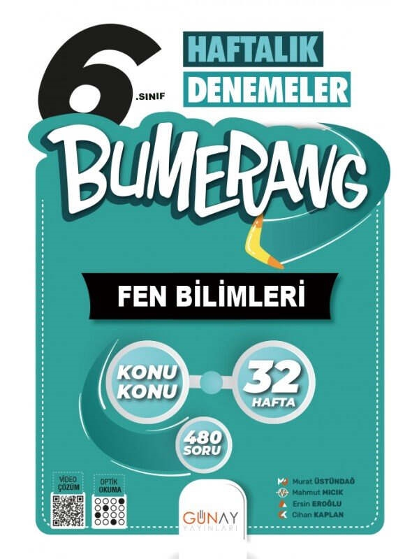 resm Günay Yayınları 6. Sınıf Bumerang 32 Haftalık Fen Bilimleri Denemeleri