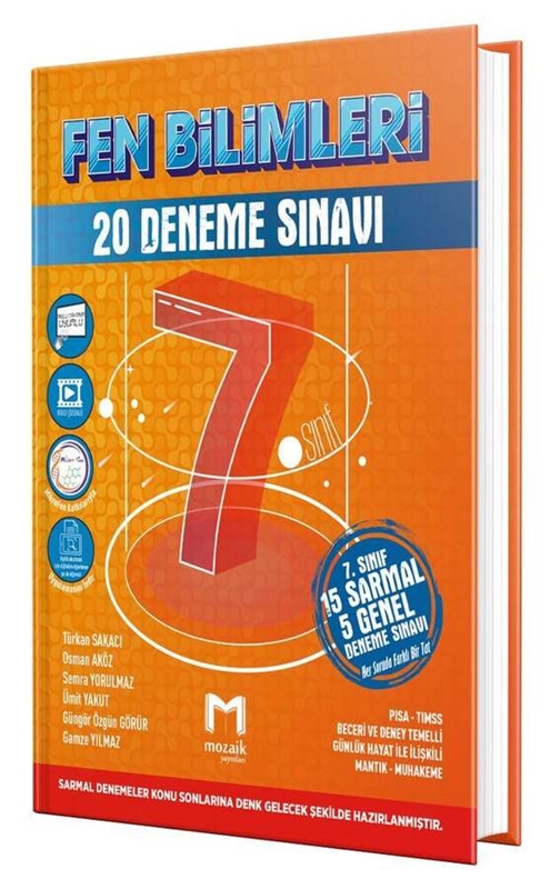 resm Mozaik Yayınları 7. Sınıf Fen Bilimleri 20 li Deneme
