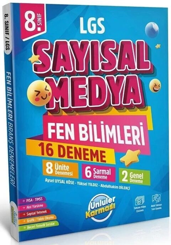 resm Ünlüler Karması 8. Sınıf LGS Sayısal Medya Fen Bilimleri 16 Deneme