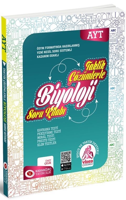 resm Karaağaç Yayınları AYT Biyoloji Taktik Çözümlerle Soru Kitabı