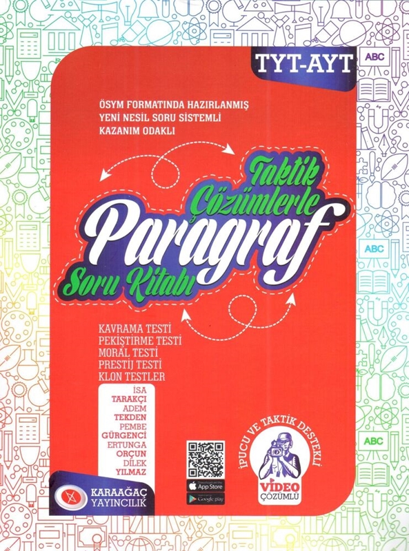 resm Karaağaç Yayınları TYT AYT Paragraf Taktik Çözümlerle Soru Kitabı