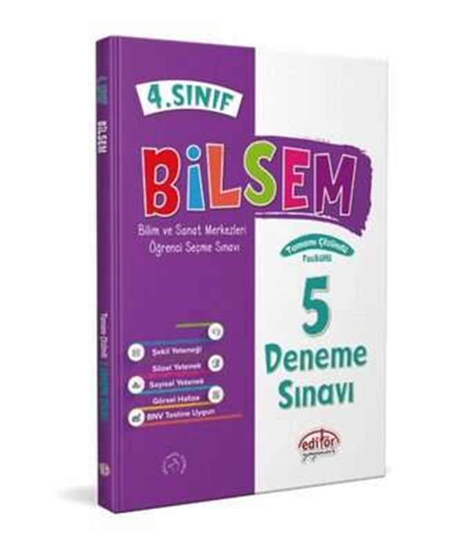 resm Editör Yayınevi 4.Sınıf Bilsem Tamamı Çözümlü 5 Fasikül Deneme Sınavı