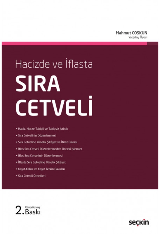 resm Hacizde ve İflasta Sıra Cetveli