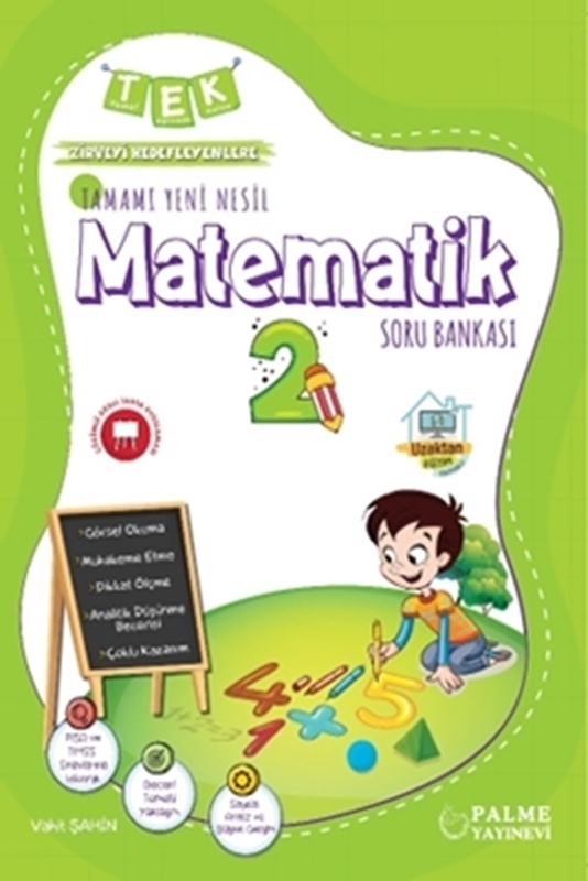 resm Palme Yayınevi 2. Sınıf TEK Matematik Tamamı Yeni Nesil Soru Bankası