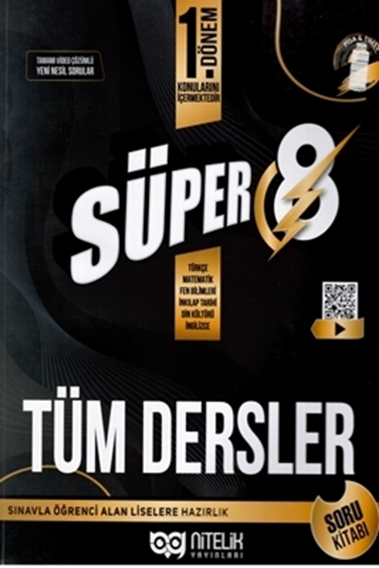 resm Süper 8. Sınıf 1. Dönem Tüm Dersler Soru Kitabı