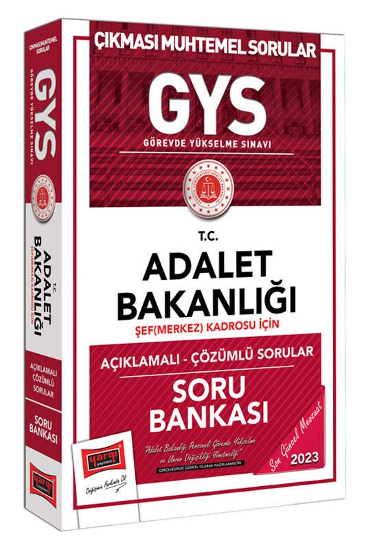resm Yargı Yayınları GYS Adalet Bakanlığı Şef (Merkez) Kadrosu İçin Açıklamalı - Çözümlü Soru Bankası