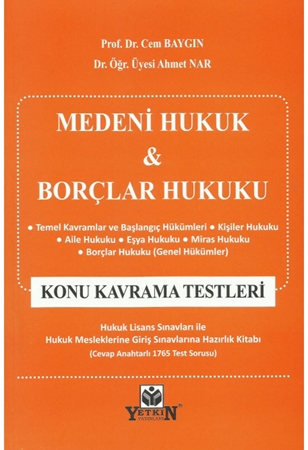 Resim Medeni Hukuk & Borçlar Hukuku Konu Kavrama Testleri