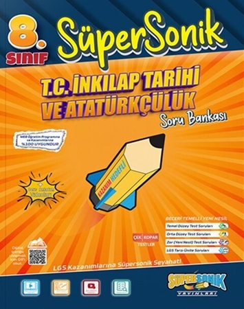 Resim Süpersonik Yayınları 8. Sınıf T.C. İnkılap Tarihi ve Atatürkçülük Süpersonik Soru Bankası