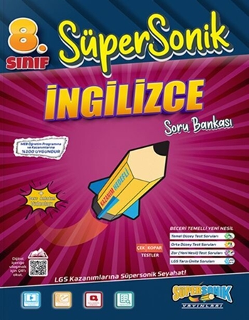 Resim Süpersonik Yayınları 8. Sınıf İngilizce Süpersonik Soru Bankası