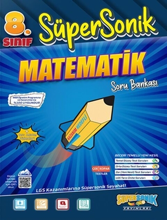 Resim Süpersonik Yayınları 8. Sınıf Matematik Süpersonik Soru Bankası