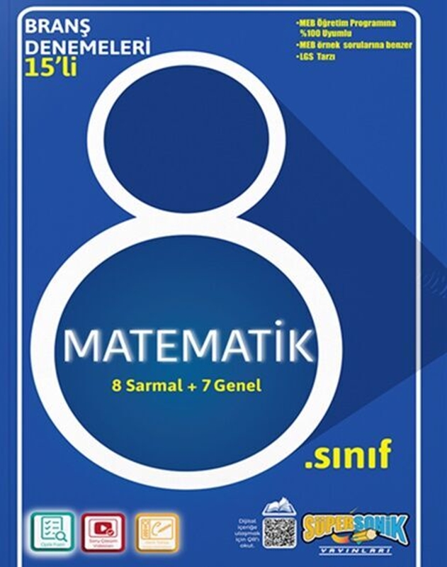 resm Süpersonik Yayınları 8. Sınıf Matematik 15 Deneme