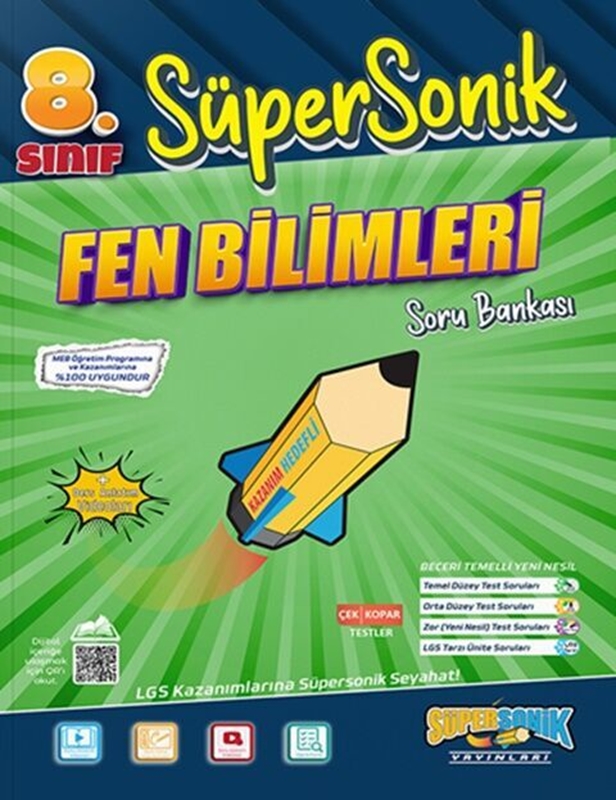 resm Süpersonik Yayınları 8. Sınıf Fen Bilimleri Süpersonik Soru Bankası