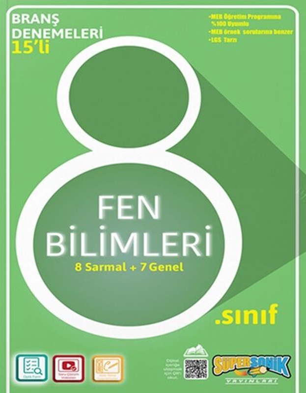 resm Süpersonik Yayınları 8. Sınıf Fen Bilimleri 15 Deneme