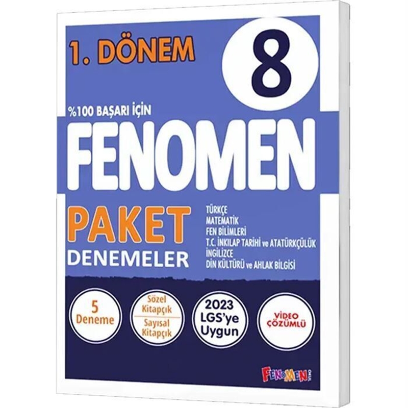 resm Fenomen Okul Yayınları 8. Sınıf Tüm Dersler 1.Dönem Paket Deneme